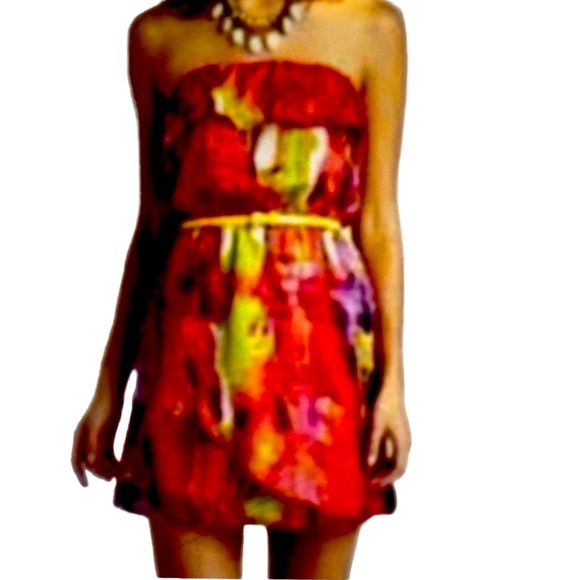 MM Couture Ruffled Strapless Faux Wrap Dress - Picture 1 of 5